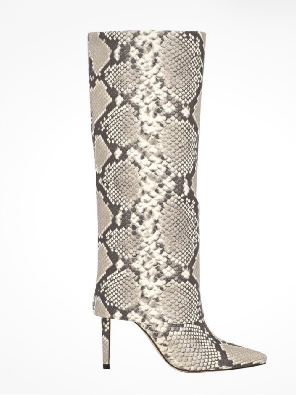 Guess Snake-Print Knee-High Boots - Gray and Black
